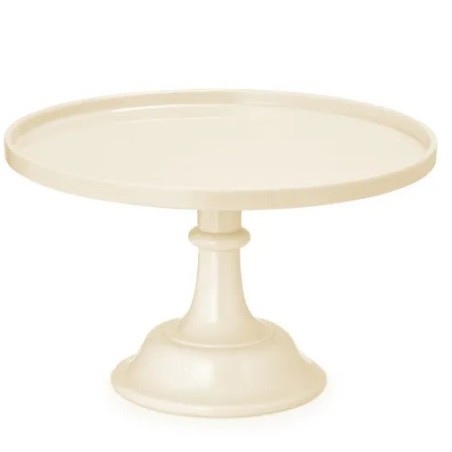 PartyDeco Cake Stand Beige – Ø24 cm, H14.5 cm, Plastic | Elegant Cake Display