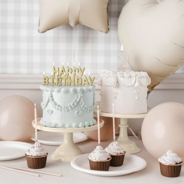 PartyDeco Cake Stand Beige – Ø24 cm, H14.5 cm, Plastic | Elegant Cake Display