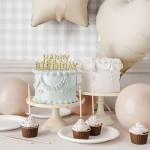 PartyDeco Cake Stand Beige, 24x14.5cm PartyDeco Cake Stand Beige, 24x14.5cm