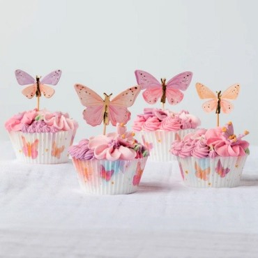 Anniversary House Schmetterling Cupcake Topper, 12 Stück
