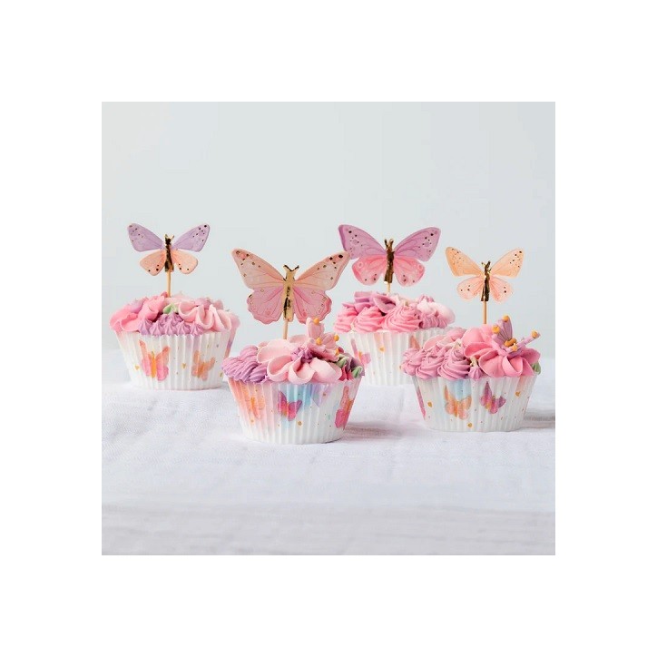 Anniversary House Schmetterling Cupcake Topper, 12 Stück