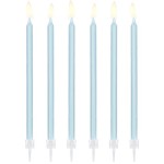 PartyDeco Light Blue Cake Candles, 12 pcs