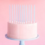 PartyDeco Light Blue Cake Candles, 12 pcs