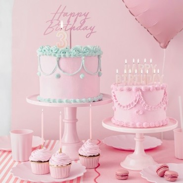 Pink Cake Stand 24 cm – Elegant Cake Display for Weddings & Baby Showers