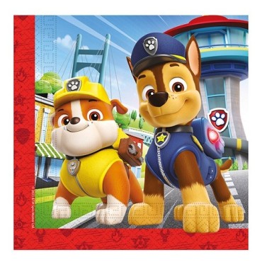 Paw Patrol Servietten Chase & Rubble – 20 Stück, FSC, 33x33cm