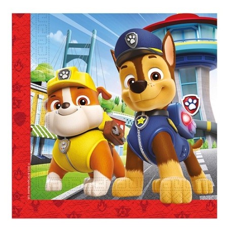 Paw Patrol Servietten Chase & Rubble – 20 Stück, FSC, 33x33cm