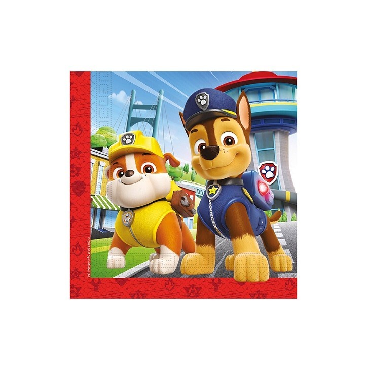 Paw Patrol Servietten Chase & Rubble – 20 Stück, FSC, 33x33cm