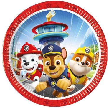 Paw Patrol Plates 8 pcs – Procos Kids Party Tableware Ø 23cm