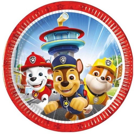 Paw Patrol Teller 8 Stück – Kinderparty Pappteller Ø 23cm | Procos