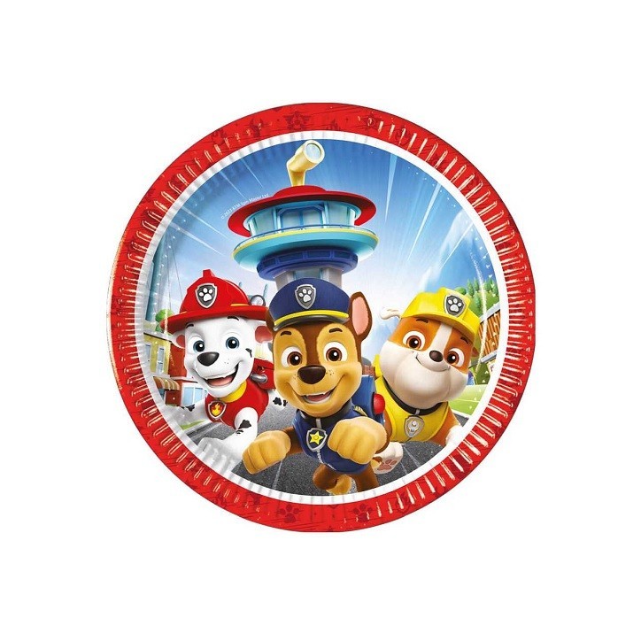 Paw Patrol Teller 8 Stück – Kinderparty Pappteller Ø 23cm | Procos