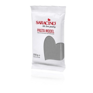 Saracino Pasta Model Grau Modellierpaste 250g - Schokoladen Paste Saracino - essbare Modelliermassegrau