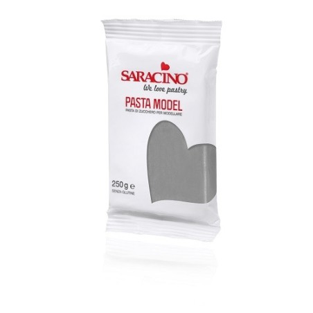 Saracino Pasta Model Grau Modellierpaste 250g - Schokoladen Paste Saracino - essbare Modelliermassegrau