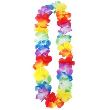 PartyDeco Hawaiian Lei Flower Necklace – Colourful 90 cm Luau Party Accessory