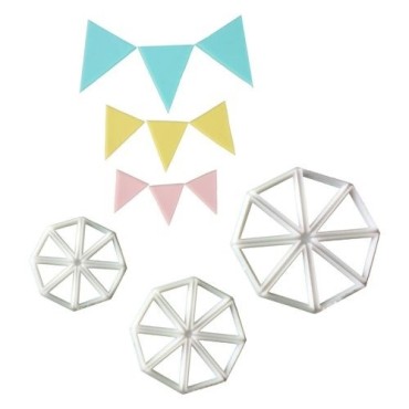 FMM Bunting Cutter Set, 3 Pcs – For Dreamy Cake and Cookie Decorations