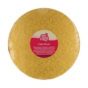 FunCakes 12mm Round Cake Board GOLD, 20cm - Metallic Gold Cake Board