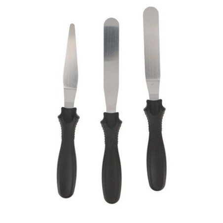 Cakedécor 3-Piece Spatula Set – Straight, Angled & Tapered Cake Decorating Tools