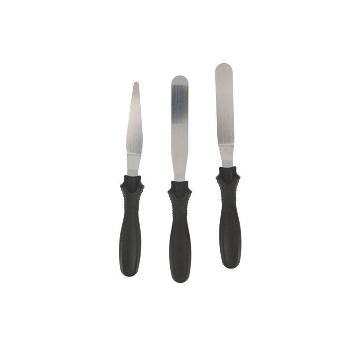 Cakedécor 3-Piece Spatula Set – Straight, Angled & Tapered Cake Decorating Tools Cakedécor 3-Piece Spatula Set – Straight, Angled & Tapered Cake Decorating Tools
