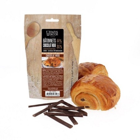 Patisdécor 35 Pain au Chocolat Dark Chocolate Sticks, 200 g