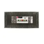 Patisdécor rechteckige Kuchenplatte Schwarz mit Spitzenrand, 19x34cm