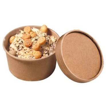 Patisdécor Eisbecher mit Deckel 200ml – 8 Stück braun Kraftpapier To-Go