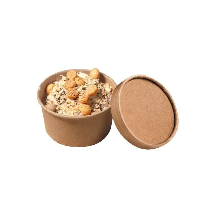 Patisdécor Ice Cream Tubs 200ml with Lids – Kraft Paper – Set of 8 Patisdécor Ice Cream Tubs 200ml with Lids – Kraft Paper – Set of 8