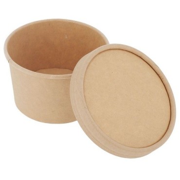 Patisdécor Eisbecher mit Deckel 200ml – 8 Stück braun Kraftpapier To-Go