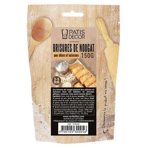 Patisdécor Nougat Chips, 150g