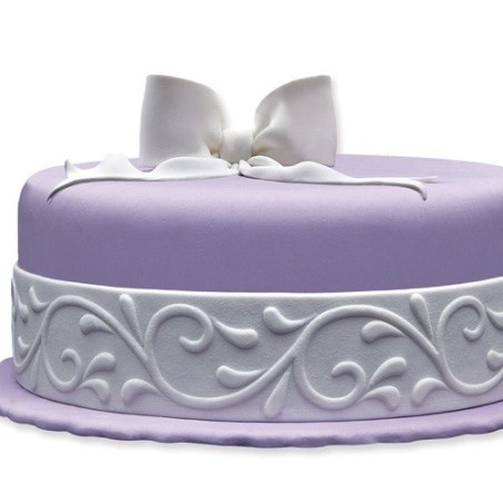 Patisdécor Edible White Arabesque Sugar Ribbon, 1.25m - Fondant