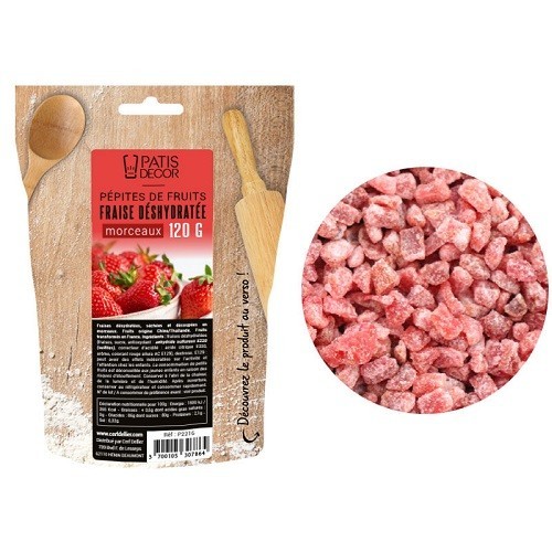 Patisdécor getrocknete Erdbeer Frucht Nuggets, 120g