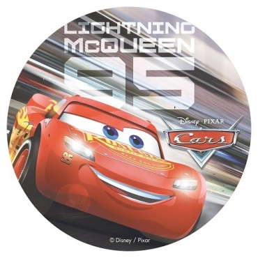 Esspapier Tortenaufleger Cars 20 cm – Lightning McQueen für Geburtstagstorten