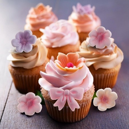DeKora Sugar Decorations Bows & Flowers – 10 pcs Pastel Set