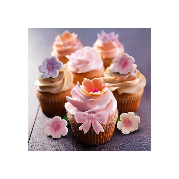 DeKora Sugar Decorations Bows & Flowers – 10 pcs Pastel Set