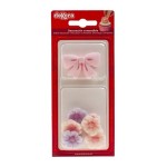 DeKora Pink Bow and Flower Cake Decor, 10 pcs