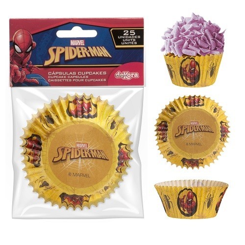 deKora Cupcake Förmchen Spiderman, 25 Stück