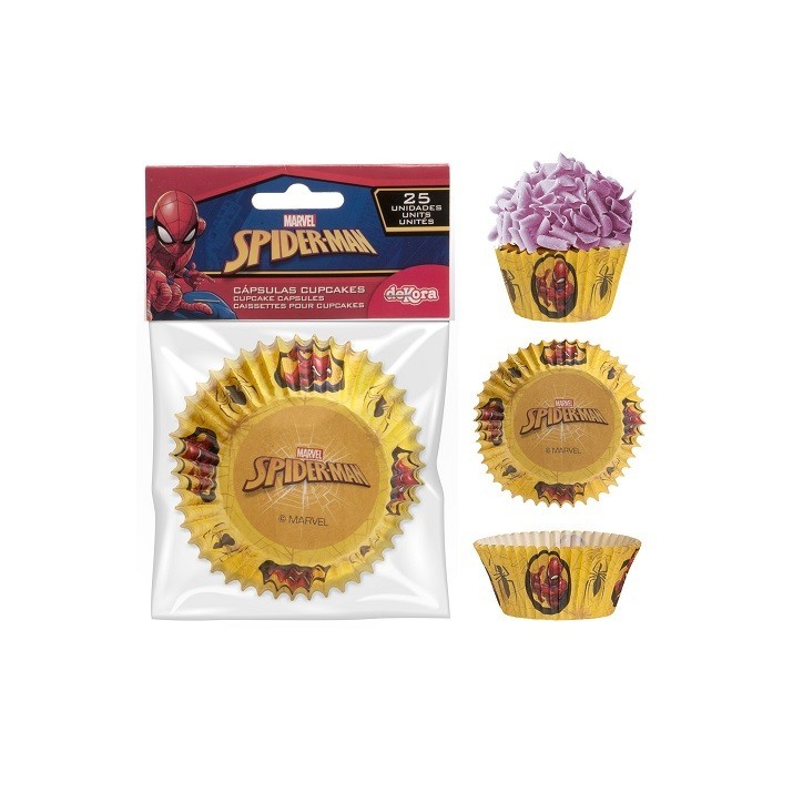 deKora Spiderman Cupcake Cases – 25 Marvel Muffin Liners
