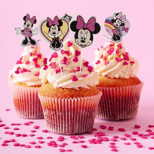 DeKora Disney Minnie Mouse Cupcake Toppers, 16 Stück