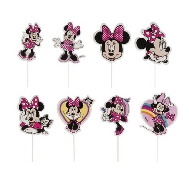 Minnie Mouse Cupcake Topper – 16 Stück | Disney Tortendeko für Kindergeburtstag