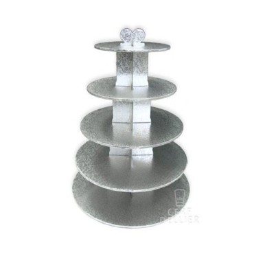 Cupcake Ständer Silber 5 Etagen – 55 cm – für 72 Cupcakes | Schweiz