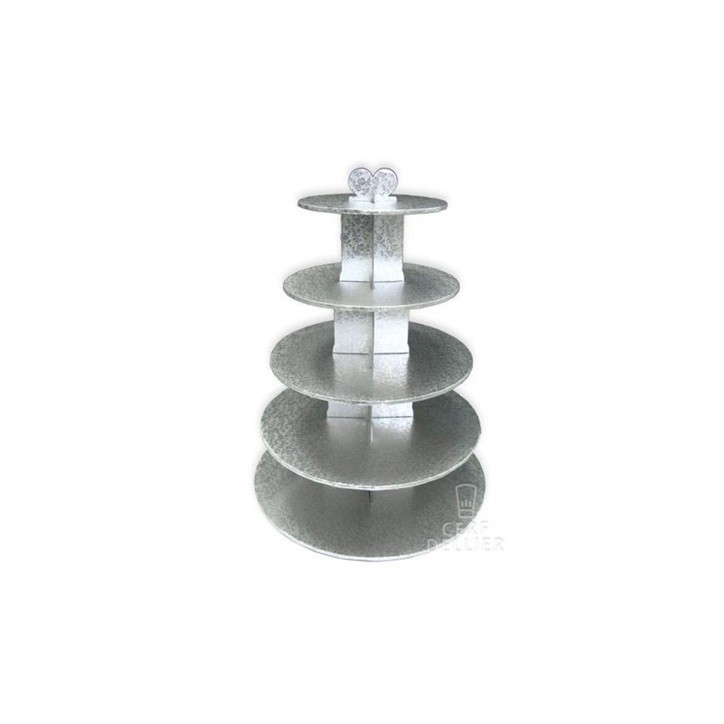 Silver Cupcake Stand 5 Tiers – 72 Cupcakes – 55 cm | Switzerland Silver Cupcake Stand 5 Tiers – 72 Cupcakes – 55 cm | Switzerland