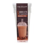 Patisdécor 700ml Bubble Tea Cups with Lids, 5 pcs