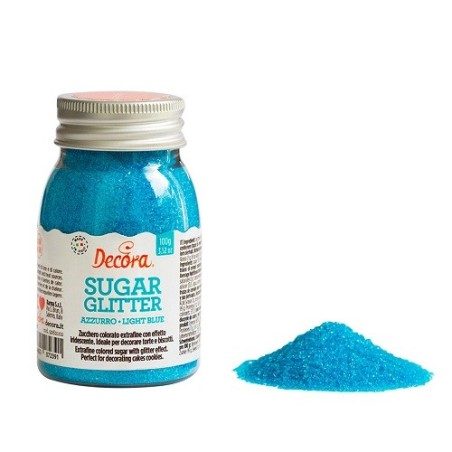 Decora Blue Glitter Sugar, 100g
