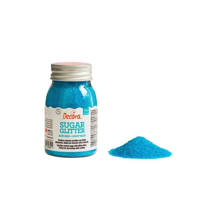 Decora Blue Glitter Sugar, 100g