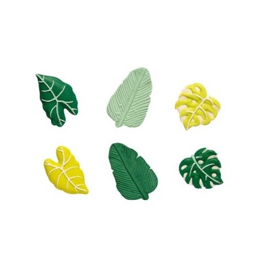 Decora Sugar Decorations Tropical Leaves – 6 pcs, Handmade & Gluten-Free