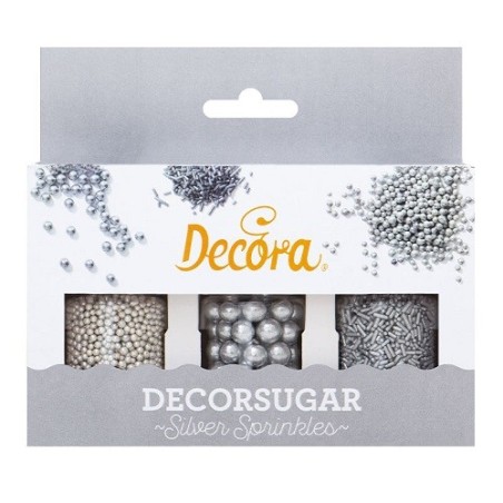 Decora Sprinkles Set Silver, 85g – Perfect Decor for Cakes & Cupcakes