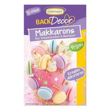 Günthart Macarons Sugar Decoration Colorful, 10 pcs