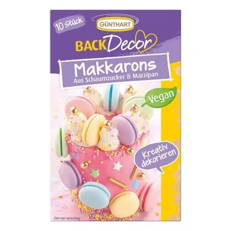 Günthart Macarons Sugar Decoration Colorful, 10 pcs
