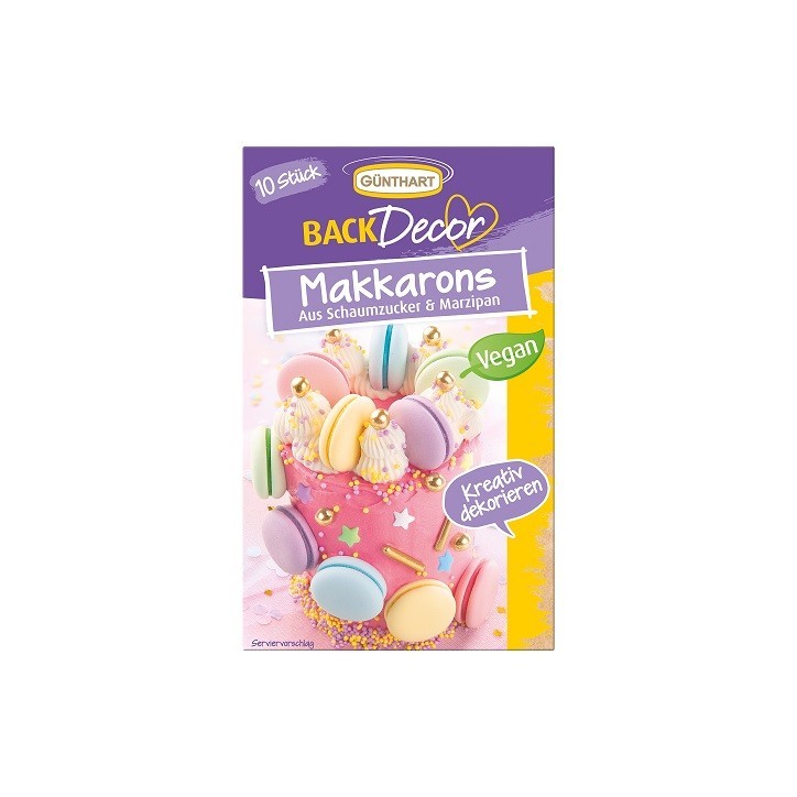 Günthart Macarons Sugar Decoration Colorful, 10 pcs Günthart Macarons Sugar Decoration Colorful, 10 pcs