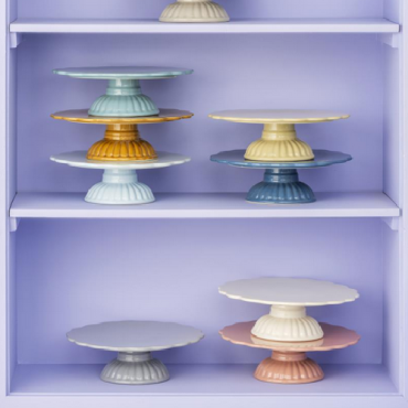 Ib Laursen Mynte Cake Stand Butter Cream 29cm – Stoneware Cake Plate with Foot