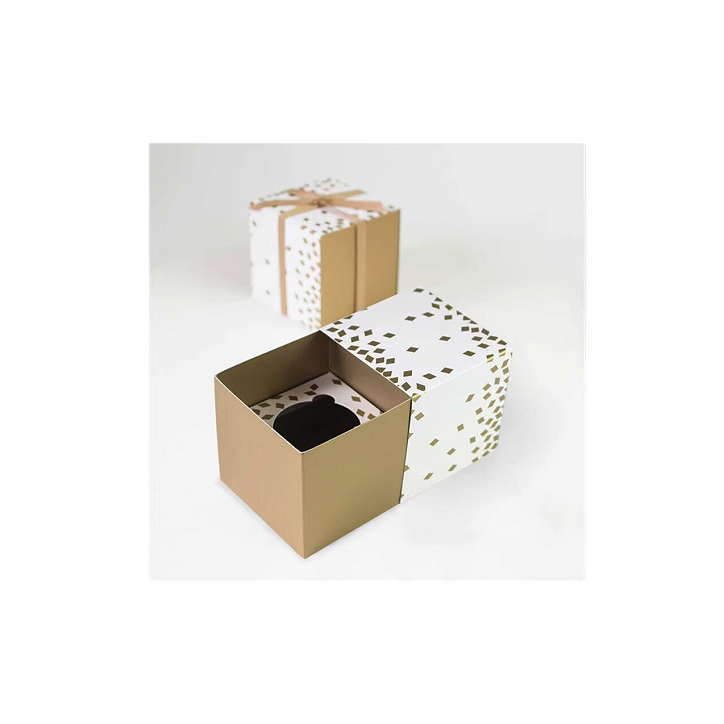 Paper Eskimo Single Cupcake Box Gold Crush Geo, 6pcs – Luxurious Packaging