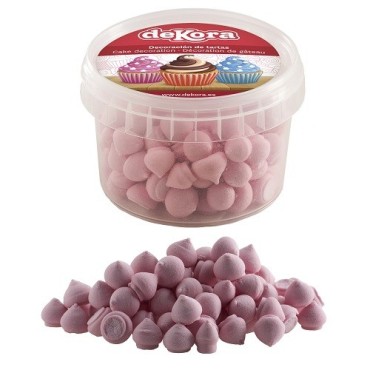 DeKora Mini Meringue Drops Rosa, 90g Drops